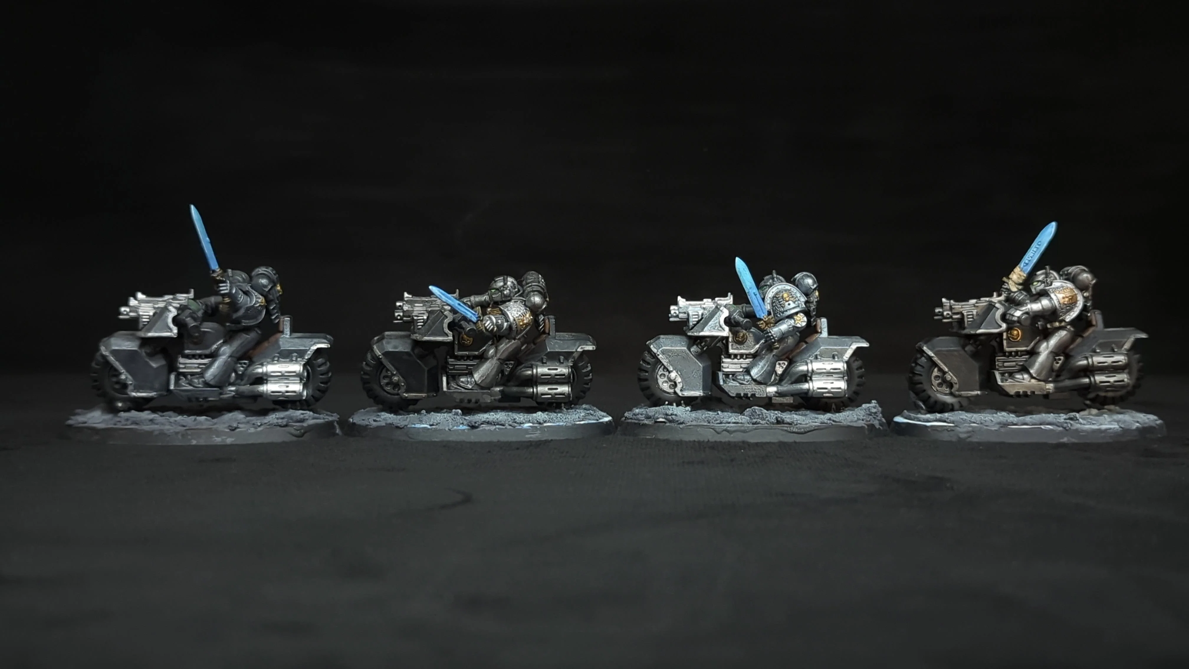 Warhammer 40k Space Marines Bike Squad x4 Painted - Image 3
