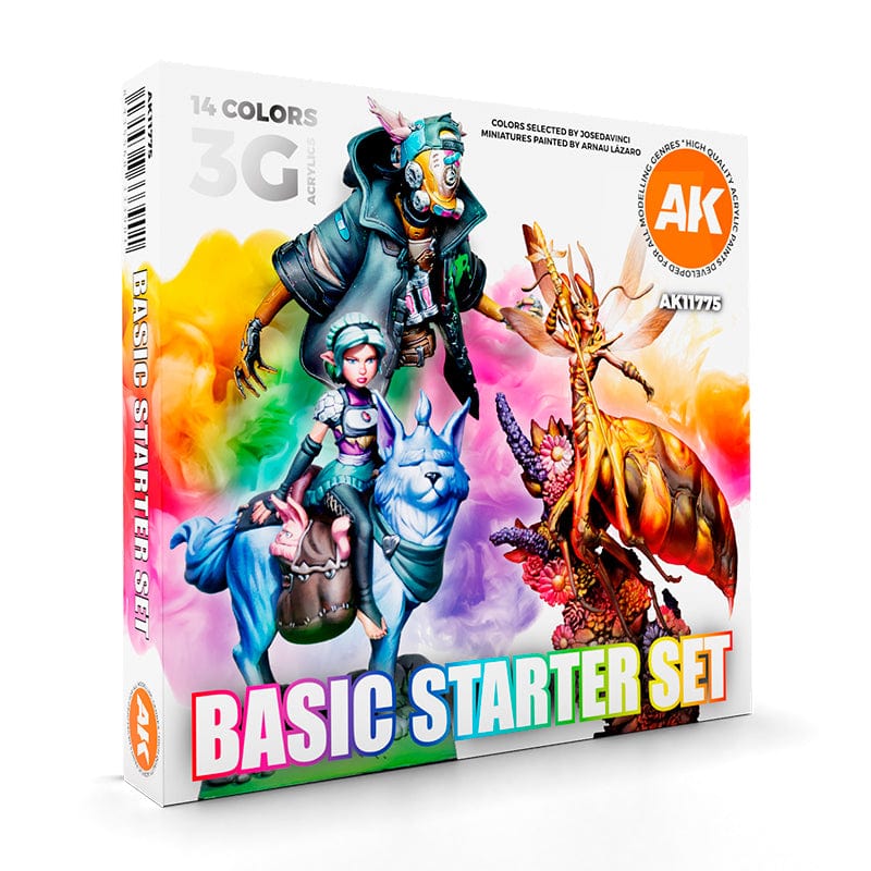 AK Interactive 3rd Gen Acrylics Basic Starter Set - 14 Colors Selected by Jose Davinci - Image 2