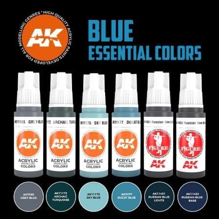AK Interactive 3rd Gen Acrylics Paint set - Blue Essential Colors - Image 3