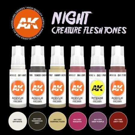 AK Interactive 3rd Gen Acrylics Paint set - Night Creatures Flesh Tones - Image 3