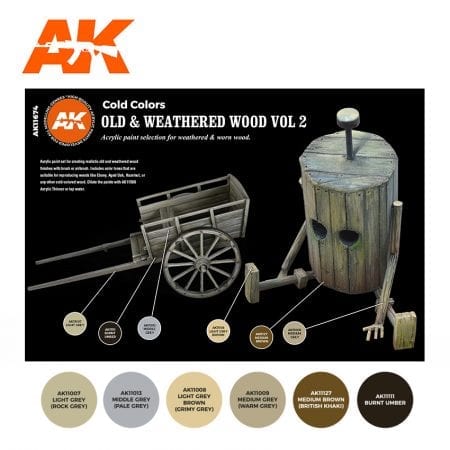AK Interactive 3rd Gen Acrylics Paint set - Old & Weathered Wood Vol. 2 - Image 2