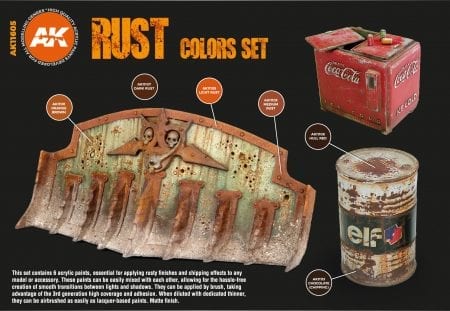 AK Interactive 3rd Gen Acrylics Paint set - Rust Colors - Image 2