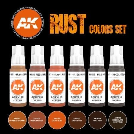 AK Interactive 3rd Gen Acrylics Paint set - Rust Colors - Image 3
