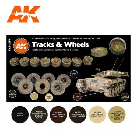 AK Interactive 3rd Gen Acrylics Paint set - Tracks & Wheels Colors - Image 2