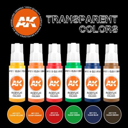 AK Interactive 3rd Gen Acrylics Paint set - Transparent Colors - Image 3