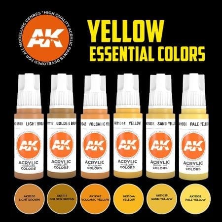 AK Interactive 3rd Gen Acrylics Paint set - Yellow Essential Colors - Image 3