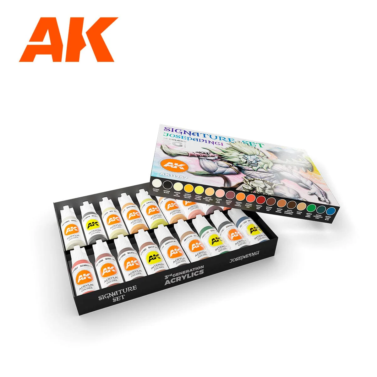 AK Interactive 3rd Gen Acrylics Signature Set - 18 Colors Selected by Jose Davinci - Image 2