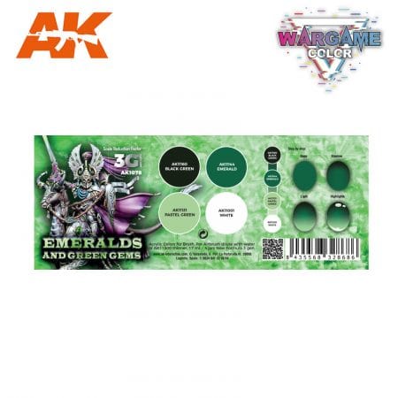 AK Interactive 3rd Gen Acrylics Wargame Color set - Emeralds and Green Gems - Image 2