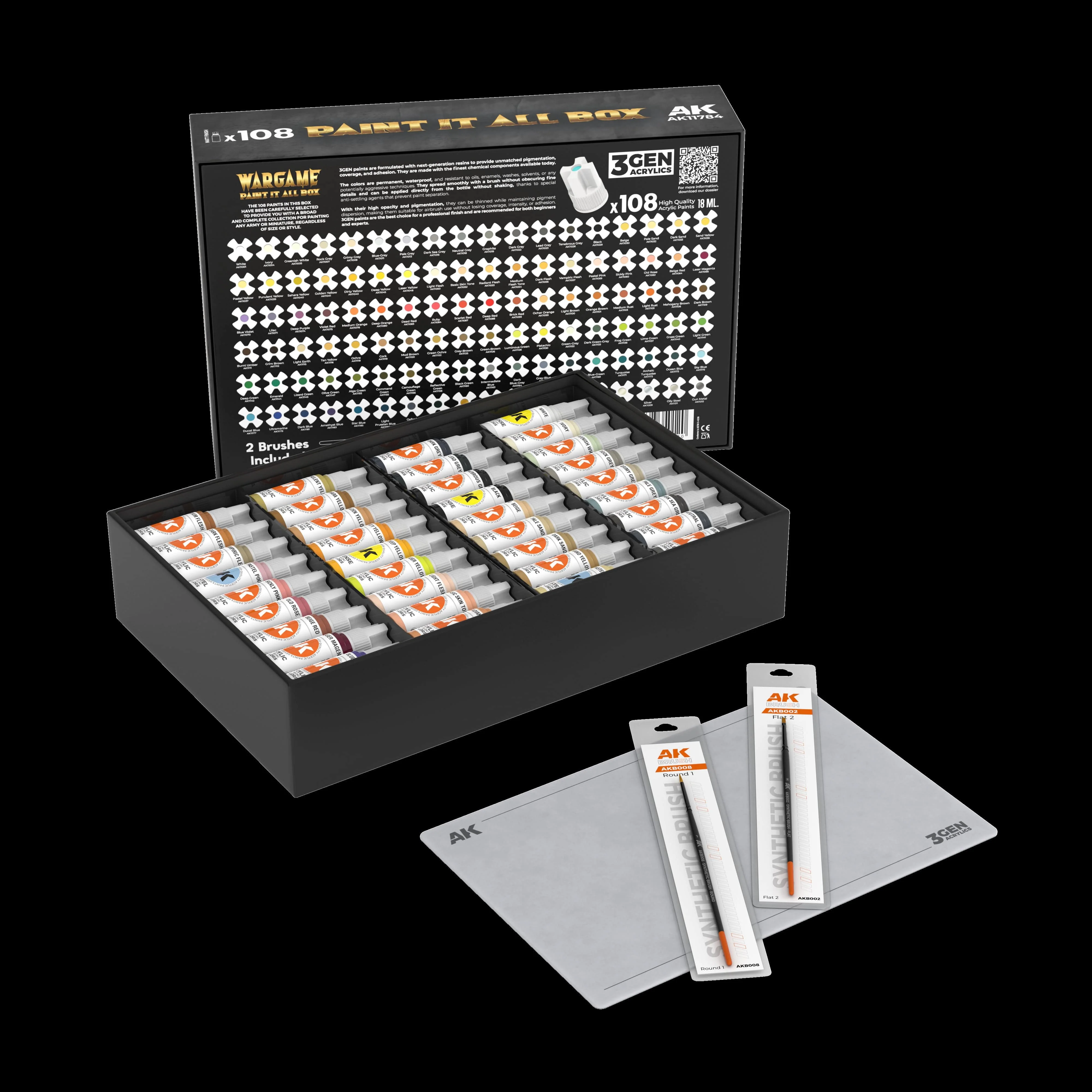 AK Interactive 3rd Gen Acrylics Wargame Paint It All Box 108 Colors - Image 5