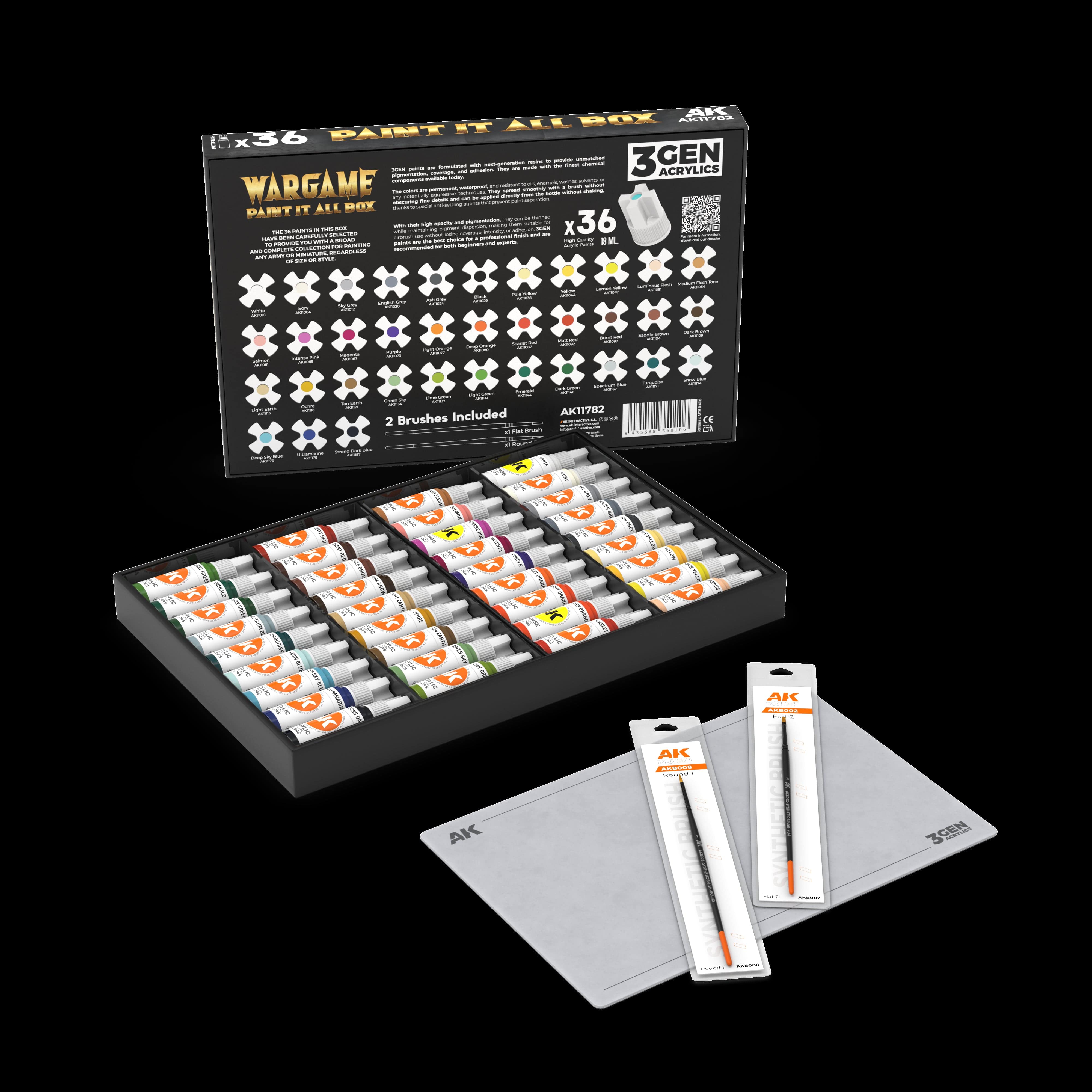AK Interactive 3rd Gen Acrylics Wargame Paint It All Box 36 Colors - Image 3