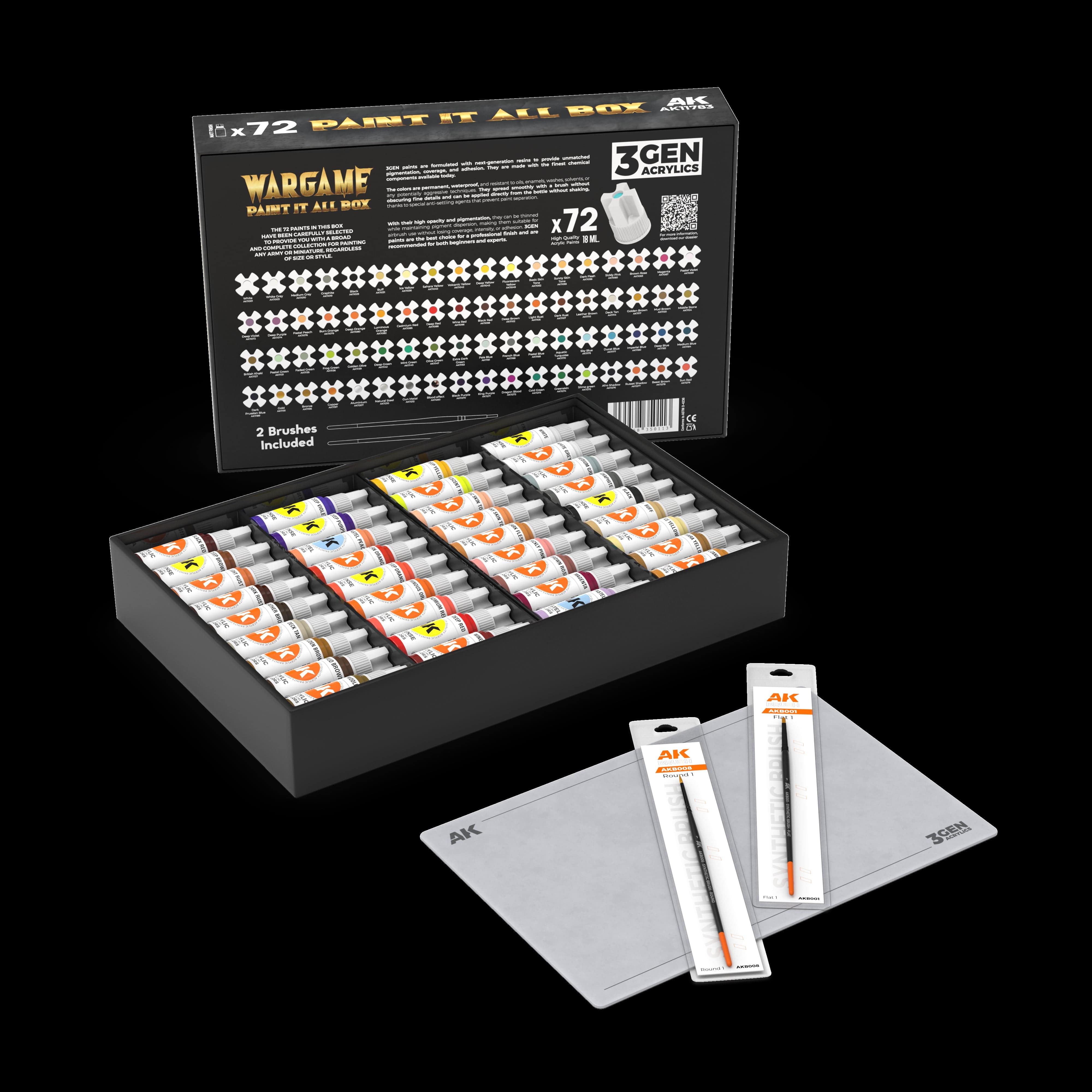 AK Interactive 3rd Gen Acrylics Wargame Paint It All Box 72 Colors - Image 4