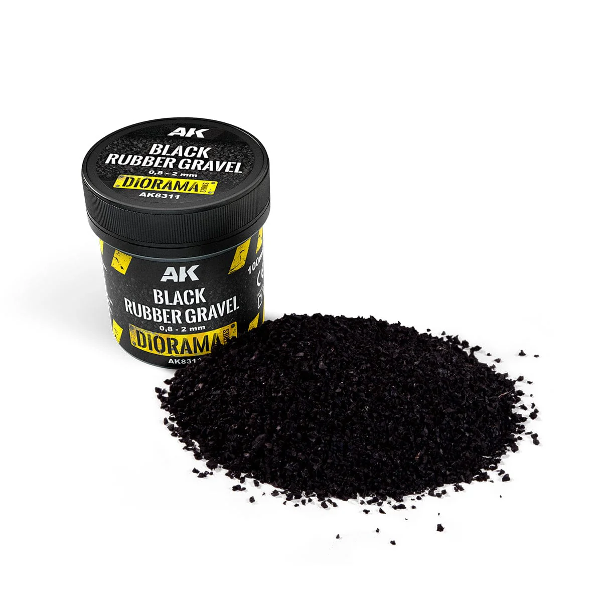 AK Interactive Black Rubber Gravel - 100ml