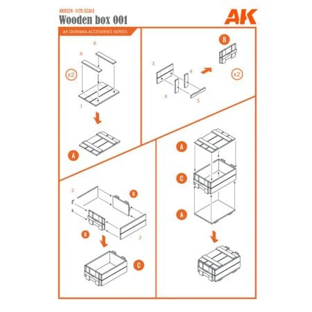 AK Interactive Dioramas - Laser Cut Wooden Box 1/35 (001) - 7x units Small - Image 4