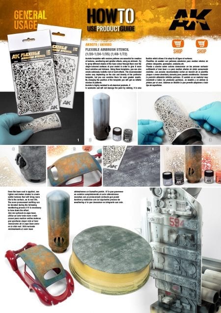 AK Interactive Flexible Airbrush Stencil for Weathering, Camouflage and Organics 1/48, 1/72 - Image 2