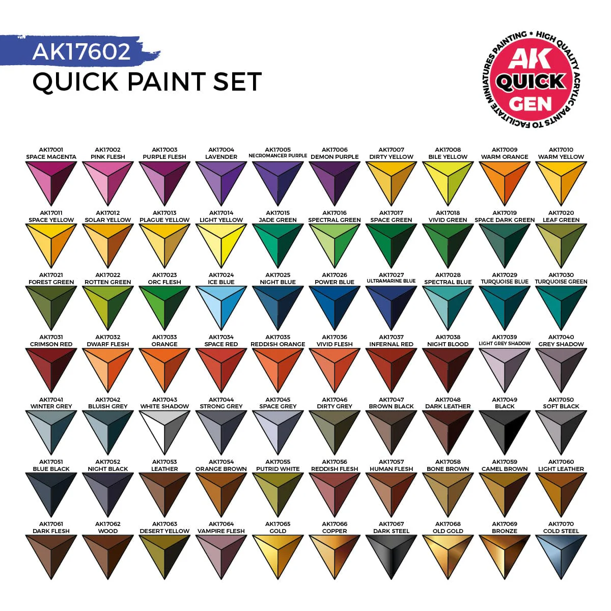 AK Interactive Quick Gen - Quick Paint Set 72 Colors (+2 Brushes) - Image 3