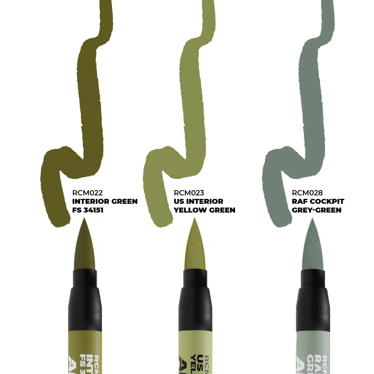 AK Interactive Real Colors Markers Set x3 - WWII Allied Aircraft Cockpit Colors - Image 2