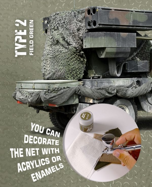 AK Interactive Regular Camouflage Net Type 2 - Field Green - Image 2