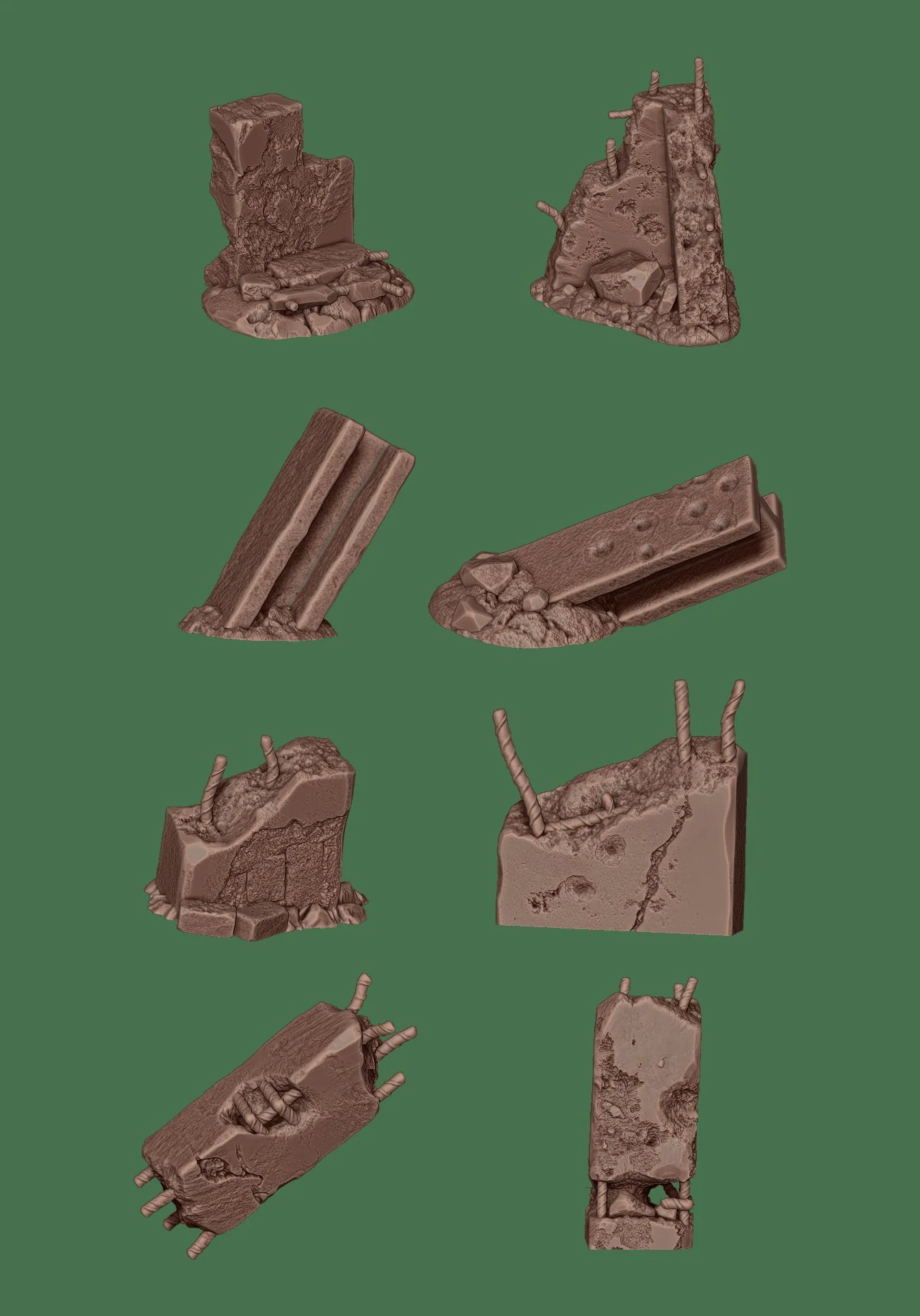 AK Interactive Resin Basing Bits - Concrete Ruins - Image 3