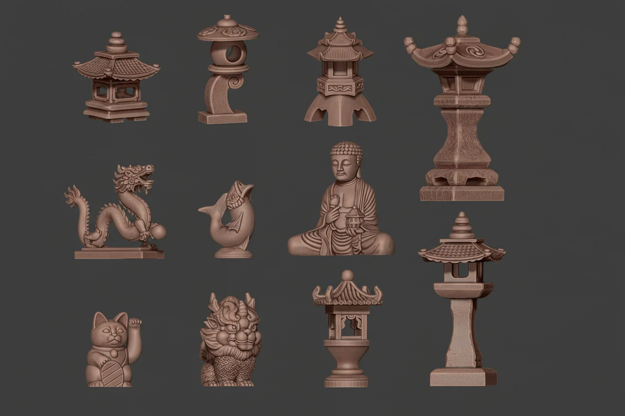 AK Interactive Resin Basing Bits - Japanese Scenery - Image 3