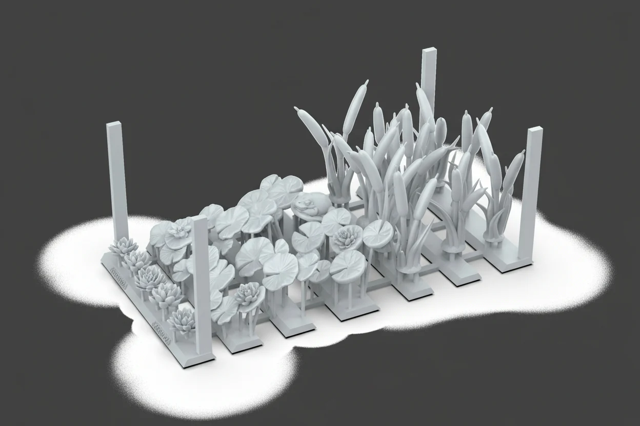 AK Interactive Resin Basing Bits - Water Lillies & Cattails - Image 2