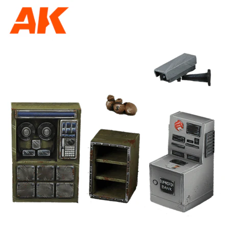 AK Interactive Wargame & Diorama Scenography Objects 30-35mm - Bank Scenography set - Image 2