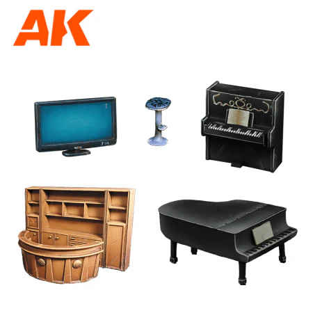 AK Interactive Wargame & Diorama Scenography Objects 30-35mm - Living Room Scenography set - Image 2