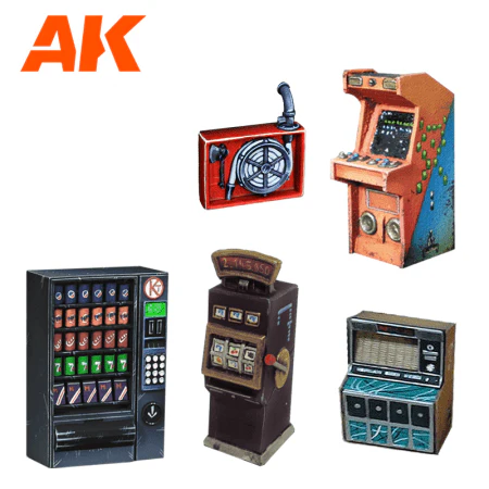 AK Interactive Wargame & Diorama Scenography Objects 30-35mm - Vending Machine set - Image 2