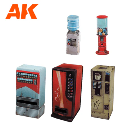 AK Interactive Wargame & Diorama Scenography Objects 30-35mm - Vending Machine set - Image 3