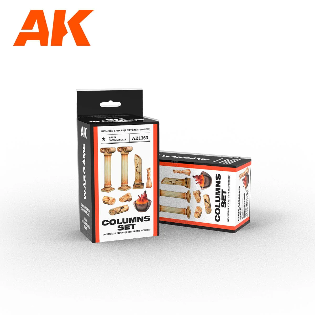 AK Interactive Wargame & Diorama Scenography Objects 30-35mm - Columns Set