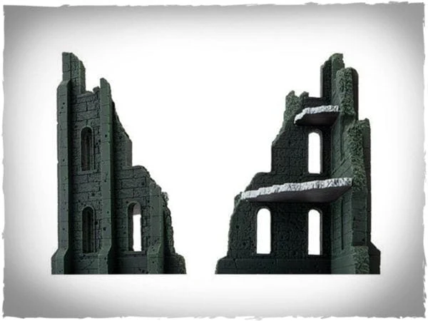 Battlefield In A Box - Battlefront Gothic Battlefields - Medium Corner Ruin - Malachite - Image 3