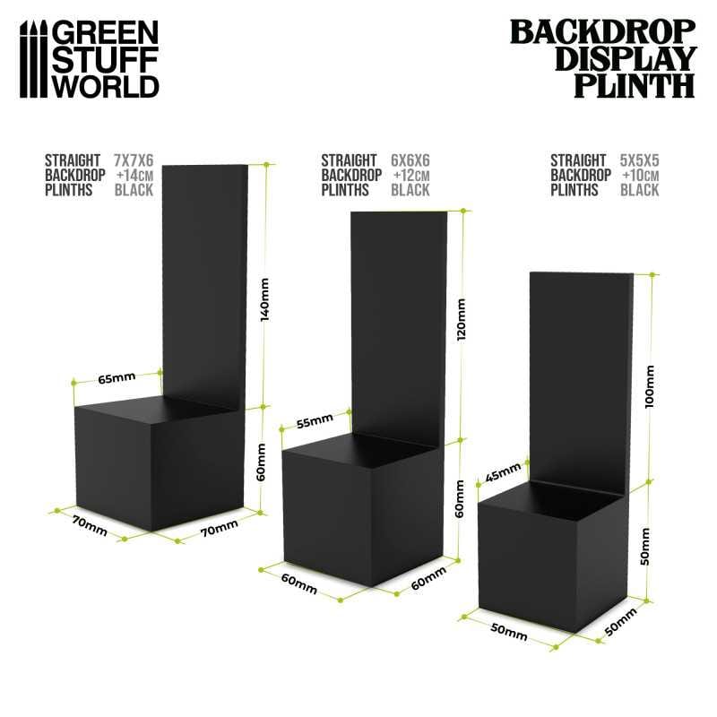 Display Plinths - Straight Backdrop - Black - 5x5x5cm DISCOUNTED - Image 3