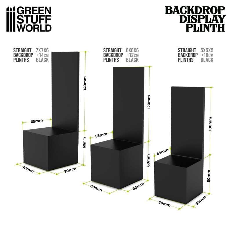 Display Plinths - Straight Backdrop - Black - 7x7x7cm DISCOUNTED - Image 3
