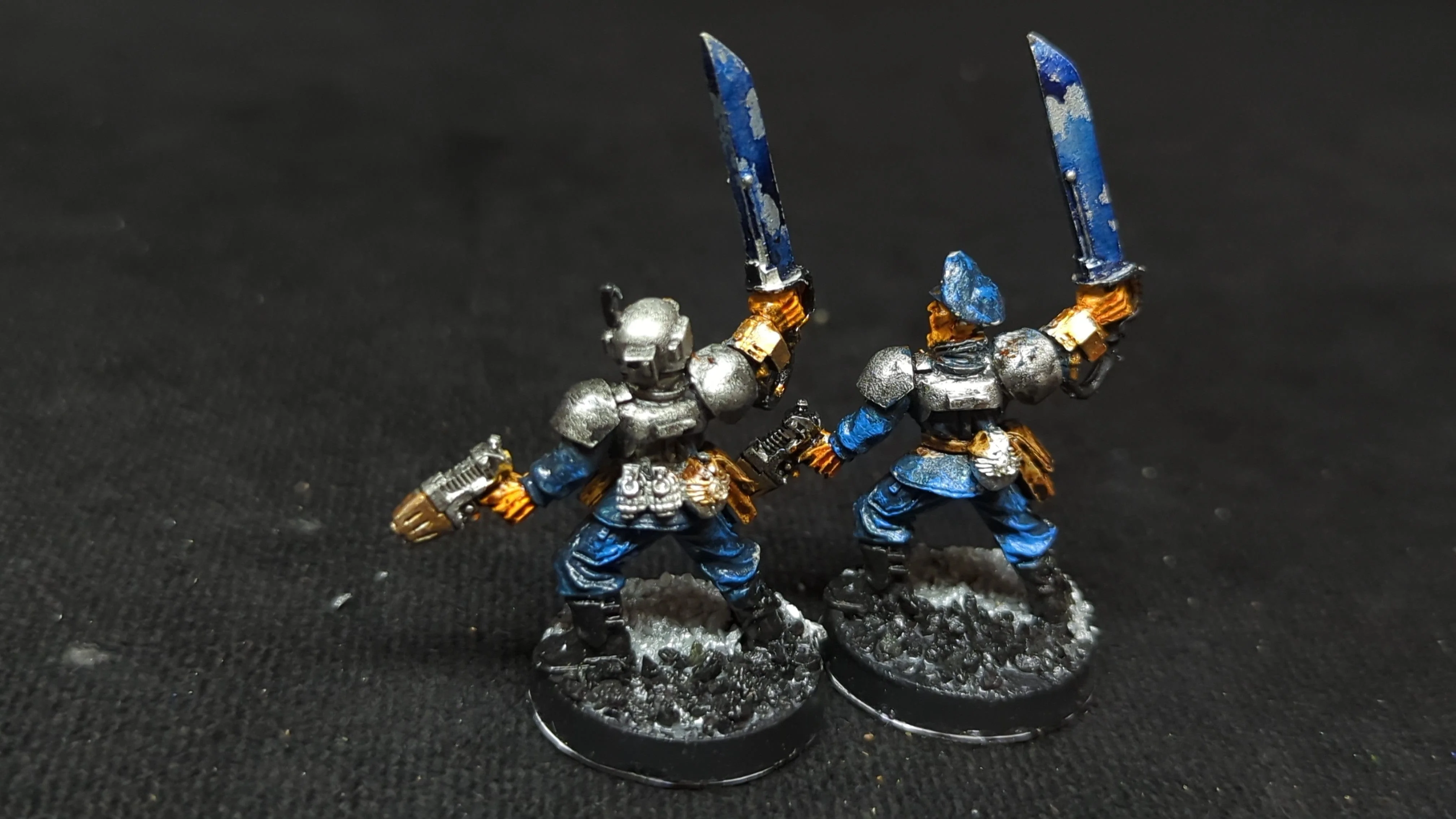 Warhammer 40k Astra Miltarum Cadian Officers with Powersword x2 OOP Painted - Image 2