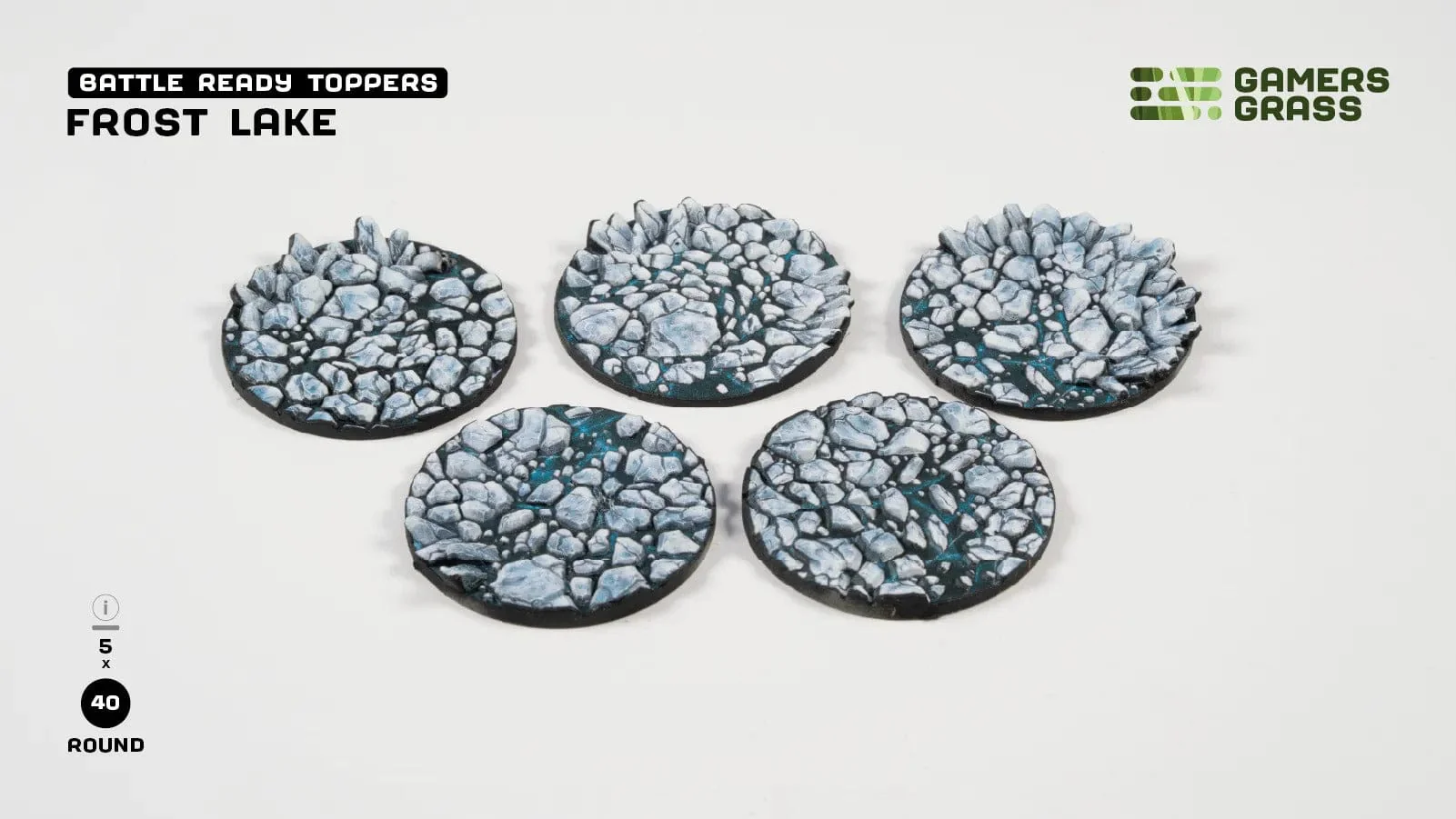 Gamer's Grass Battle Ready Toppers - Frost Lake - Round 40mm - Image 2