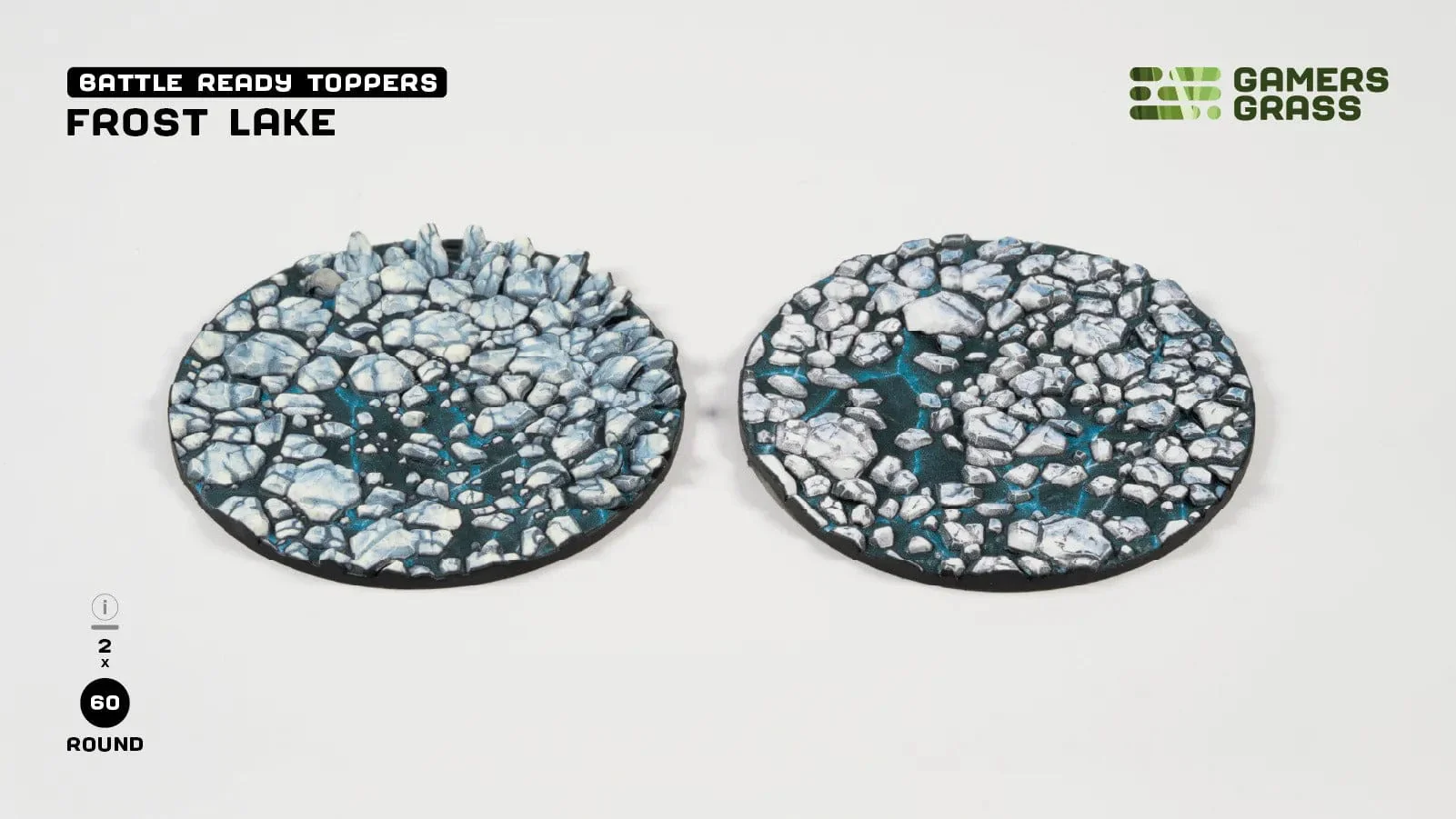Gamer's Grass Battle Ready Toppers- Frost Lake - Round 60mm - Image 2