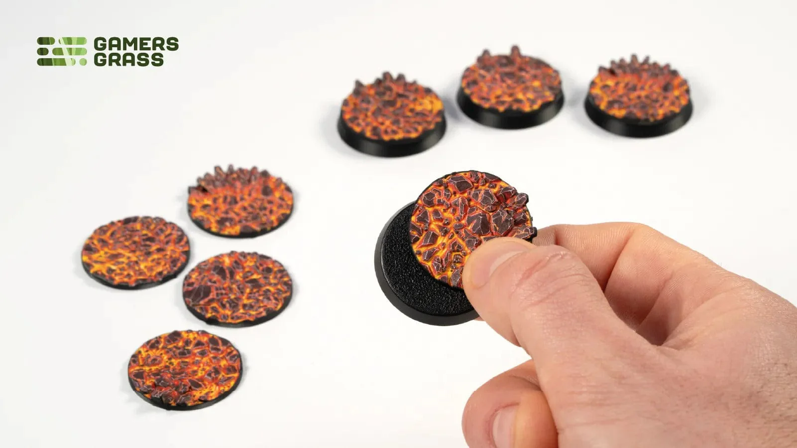 Gamer's Grass Battle Ready Toppers - Molten Lava - Round 32mm - Image 3