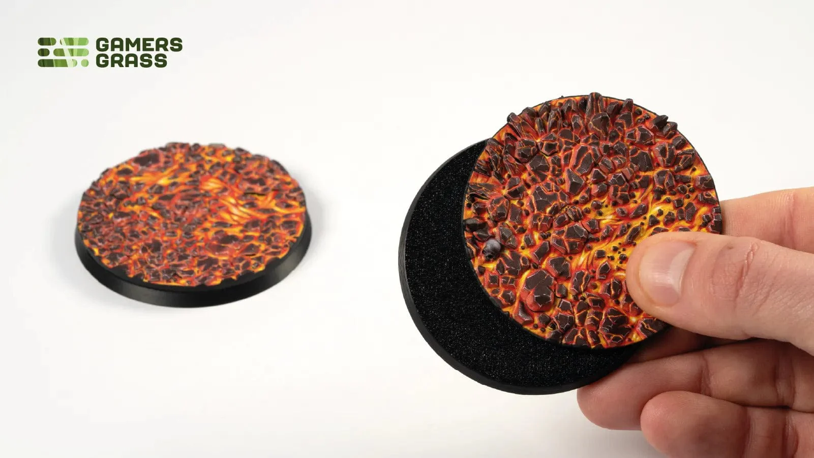 Gamer's Grass Battle Ready Toppers - Molten Lava - Round 60mm - Image 3