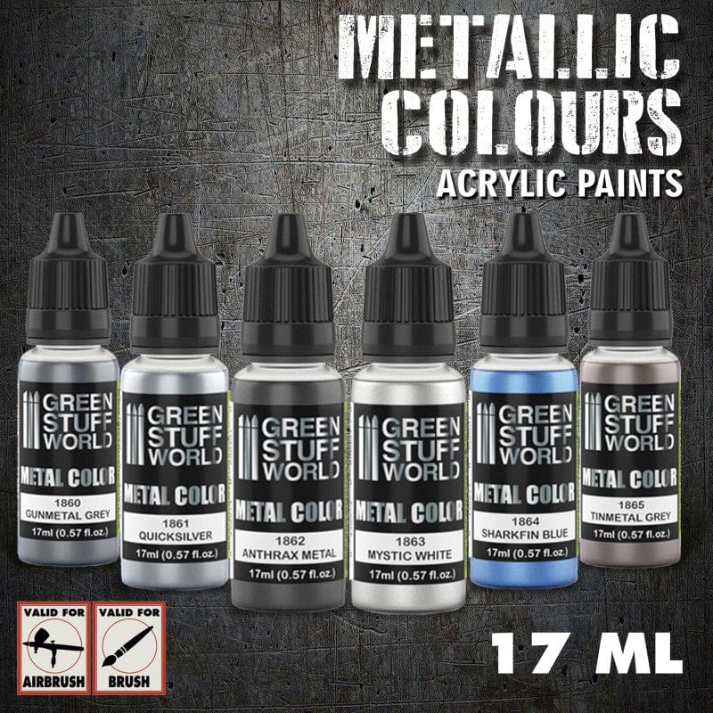GSW Metallic Acrylics Paint Set - Silver Metallics - Image 2