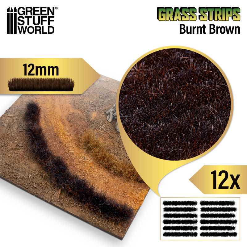 GSW Grass Strips 12mm - Burnt Brown - Image 2