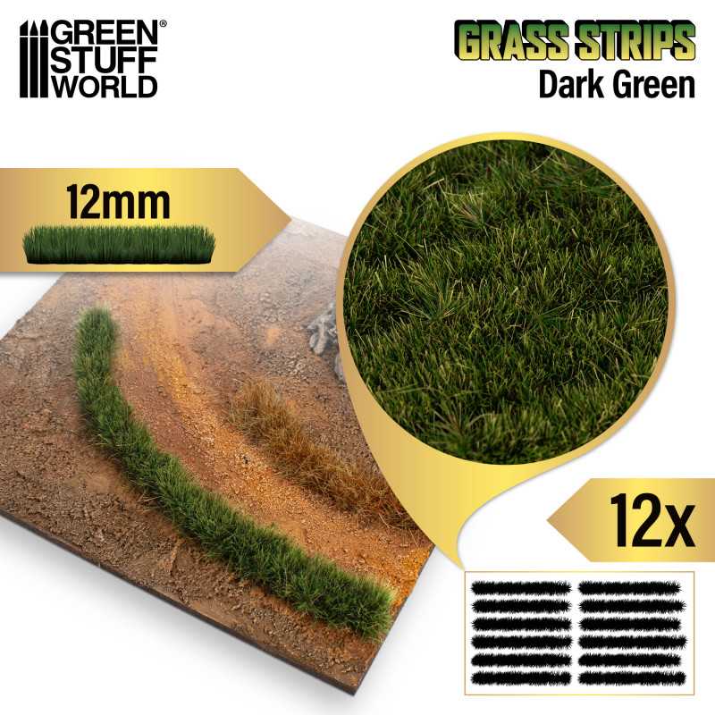 GSW Grass Strips 12mm - Dark Green - Image 2
