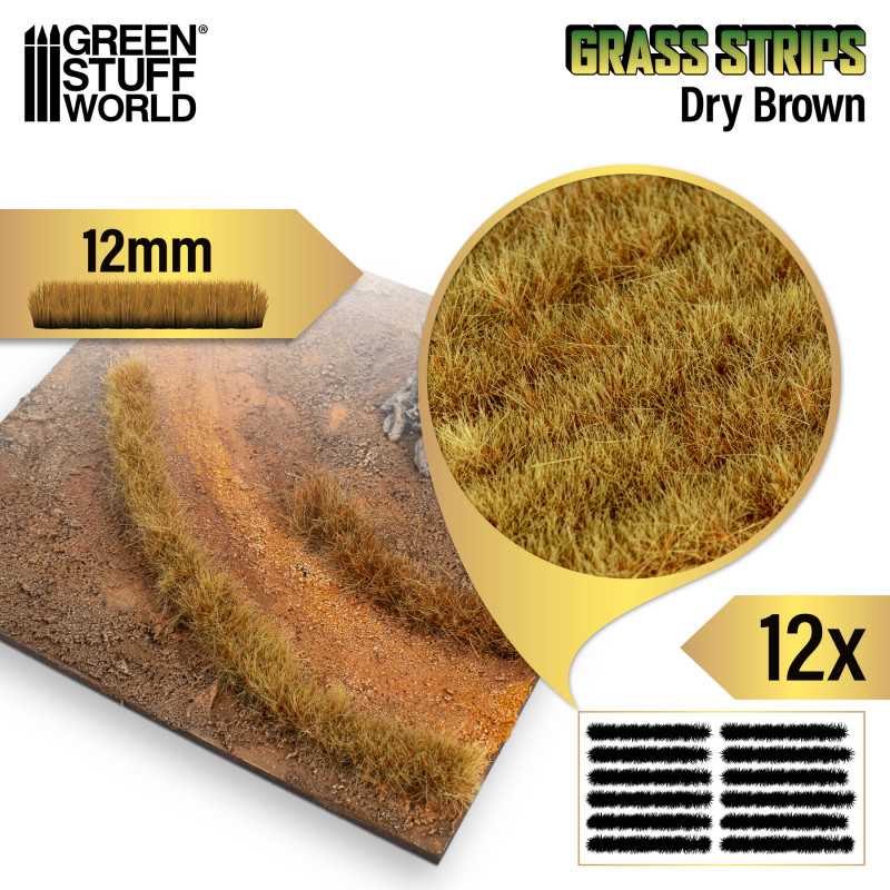 GSW Grass Strips 12mm - Dry Brown - Image 2