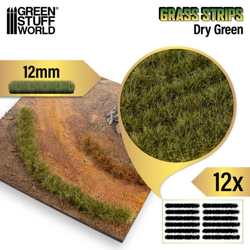 GSW Grass Strips 12mm - Dry Green - Image 2