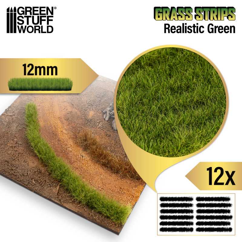 GSW Grass Strips 12mm - Realistic Green - Image 2