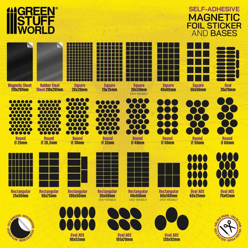 GSW Magnetic Adhesive Sheets - Precut Sizes - Oval 75x42mm - Image 3