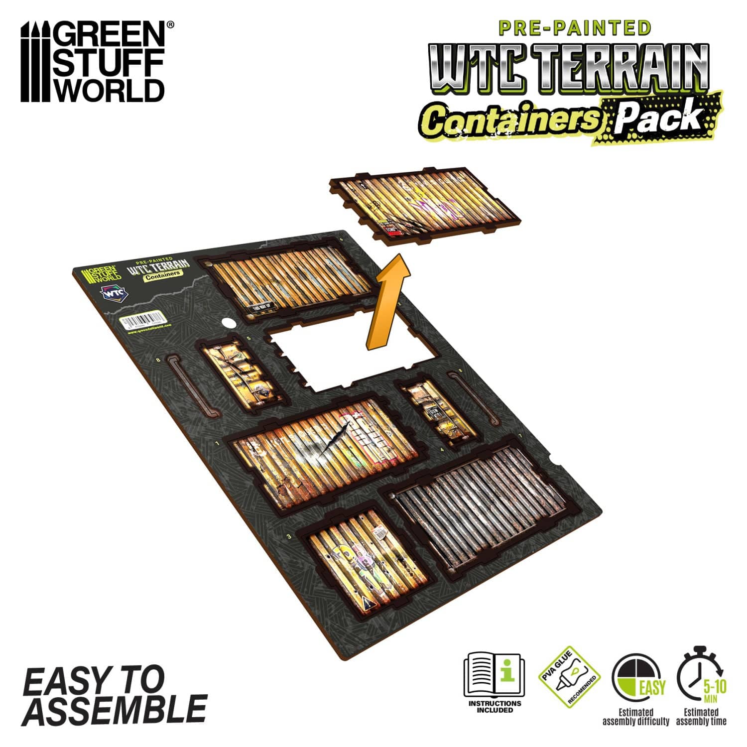 GSW MDF Diorama kit - Pre-painted WTC container (Pack x4) - Image 3