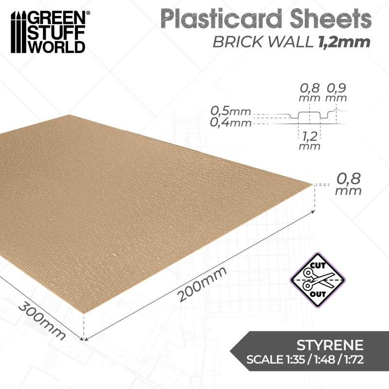 GSW Plasticard - Brick Walls 1,2mm - Image 2