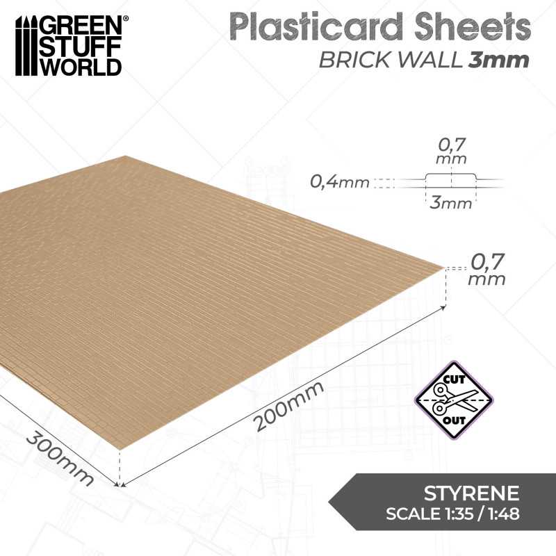 GSW Plasticard - Brick Walls 3mm - Image 2
