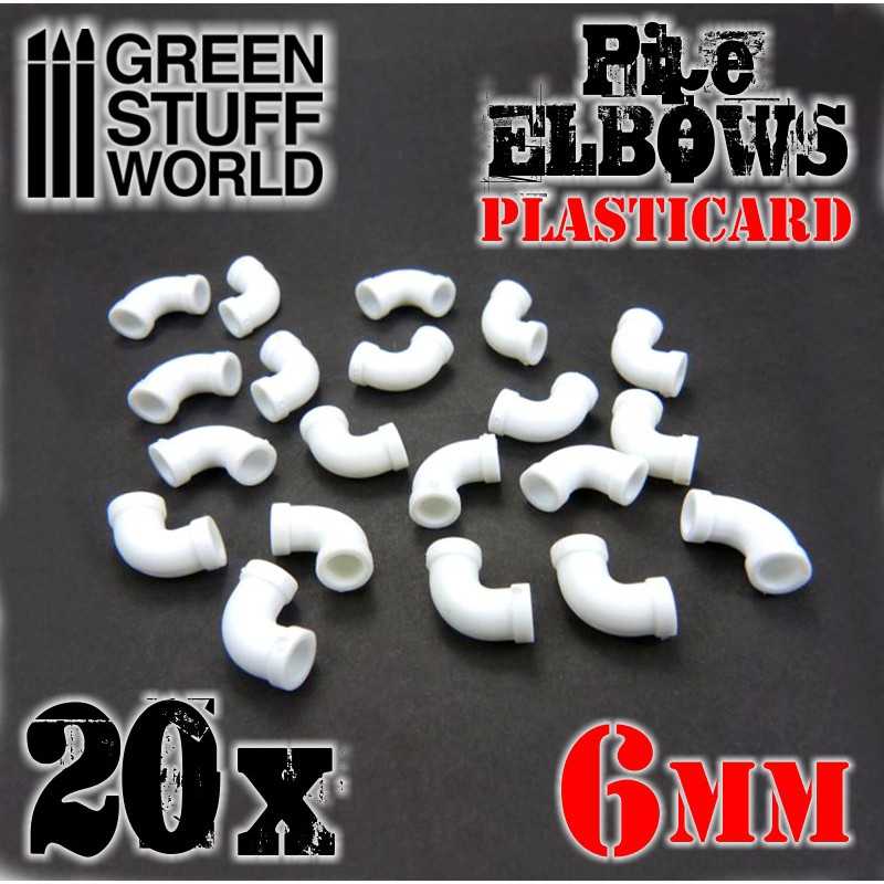 GSW Plasticard - Elbow Pipes 6mm x20 - Image 2
