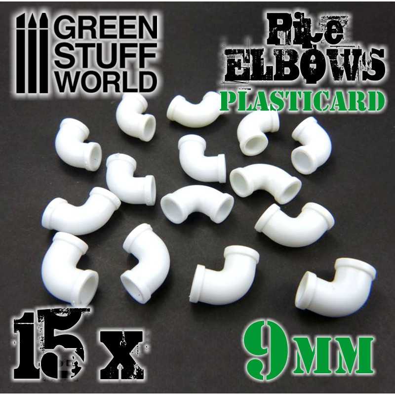GSW Plasticard - Elbow Pipes 9mm x15 - Image 2
