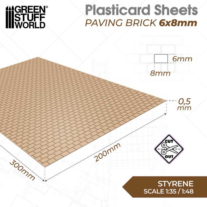 GSW Plasticard - Paving Brick 6x8mm - Image 2